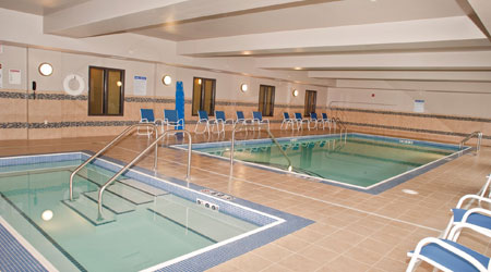 the pool features a lift, so everyone can enjoy the calming waters at Dickinson